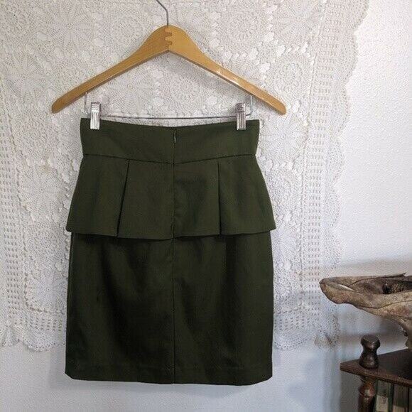 Ani Lee Skirt Women 2 XS Green Silk Blend Cupcake Layer Ruffle High Rise Mini - Picture 3 of 5